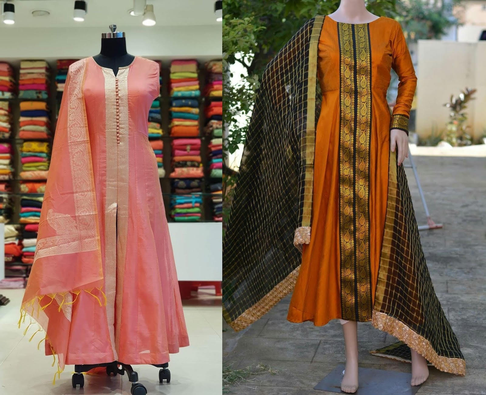 Churidar from old silk saree online
